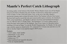 Mantle's Perfect Catch 20x31 Andy Jurinko Offset Lithograph LE #414/777