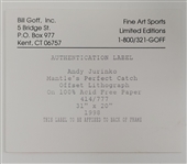 Mantle's Perfect Catch 20x31 Andy Jurinko Offset Lithograph LE #414/777
