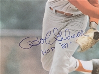 Bob Gibson Autographed & HOF Inscribed 1968 Sports Illustrated 24x36 Poster JSA