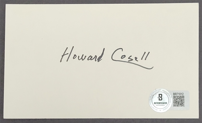 Howard Cosell Autographed Index Card Beckett