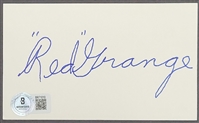 Red Grange Autographed Index Card Beckett