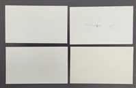 Lot of 4 Hall of Fame Football Coaches Autographed Index Cards w/ Tom Landry Beckett