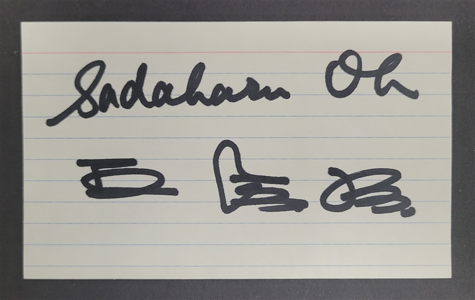 Sadaharu Oh Autographed Index Card w/ Beckett LOA