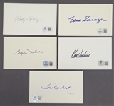 Lot of 5 Golf Greats Autographed Index Cards Beckett