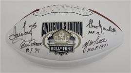 Howie Long, Gino Marchetti, Y.A. Tittle, & Rosie Brown Autographed Wilson NFL Football