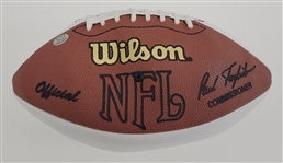 Howie Long, Gino Marchetti, Y.A. Tittle, & Rosie Brown Autographed Wilson NFL Football