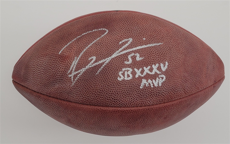 Ray Lewis Autographed & Inscribed Official Super Bowl XXXV Football Beckett