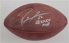 Ray Lewis Autographed & Inscribed Official Super Bowl XXXV Football Beckett