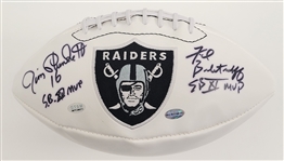 Jim Plunkett & Fred Biletnikoff Dual Autographed & Inscribed Oakland Raiders Football