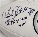 Lot of 2 Rocky Bleier & Larry Little Autographed Footballs