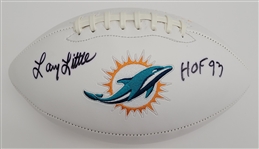 Lot of 2 Rocky Bleier & Larry Little Autographed Footballs
