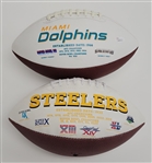 Lot of 2 Rocky Bleier & Larry Little Autographed Footballs