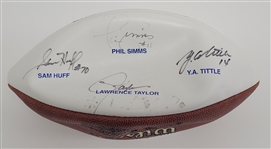 New York Giants Legends Autographed Wilson Football w/ 4 Signatures JSA LOA