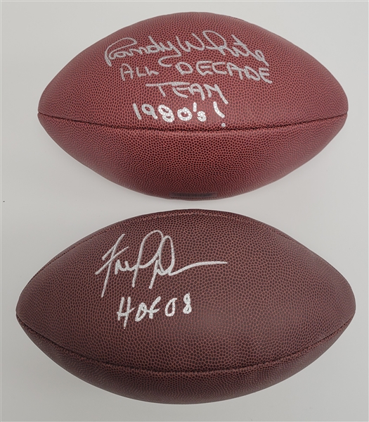 Lot of 2 Randy White & Fred Dean Autographed Wilson NFL Footballs