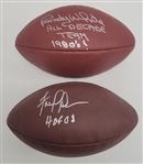 Lot of 2 Randy White & Fred Dean Autographed Wilson NFL Footballs