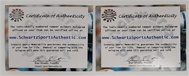 Lot of 2 Mike Singletary & Nick Buoniconti Autographed Footballs