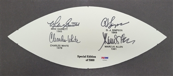 USC Heisman Trophy Running Backs Autographed Football Panel w/ PSA/DNA LOA