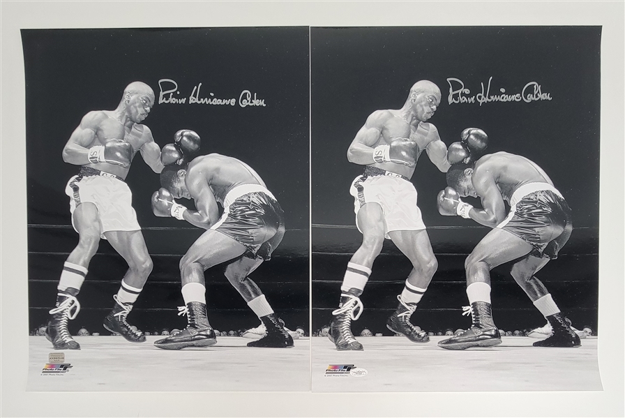Lot of 2 Rubin "Hurricane" Carter Autographed 16x20 Photos