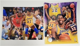 Magic Johnson Autographed Custom Jersey Beckett