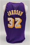 Magic Johnson Autographed Custom Jersey Beckett