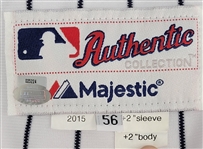 CC Sabathia 2015 New York Yankees Game Issued Postseason Jersey MLB w/ Steiner LOA