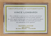 Vince Lombardi Signed & Framed Check Display w/ Beckett LOA