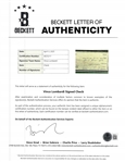 Vince Lombardi Signed & Framed Check Display w/ Beckett LOA