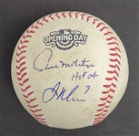 Joe Mauer & Paul Molitor Dual Autographed 2015 Opening Day Game Used Baseball MLB