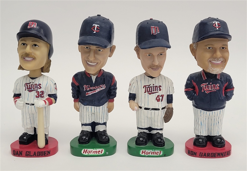 Lot of 4 Jack Morris, Billy Martin, Dan Gladden, & Ron Gardenhire Minnesota Twins Bobbleheads