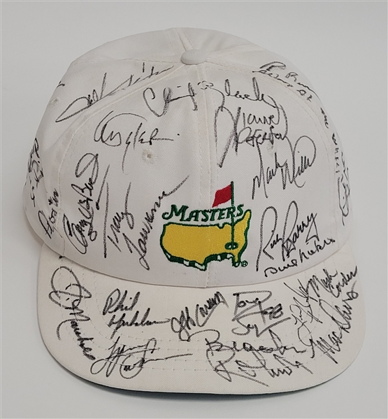 The Masters Autographed Golf Hat w/ 28 Signatures Including Phil Mickelson Beckett LOA