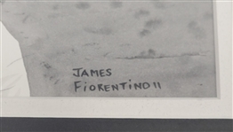 Roberto Clemente Original 10x13 James Fiorentino Watercolor Painting Framed 17x20 w/ Fiorentino LOA