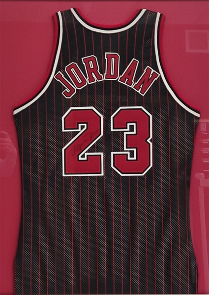 Michael Jordan Autographed & Framed Chicago Bulls Jersey w/ GOAT Authentics LOA