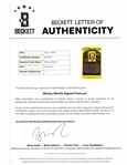 Mickey Mantle Autographed Hall of Fame Plaque Postcard w/ Beckett LOA