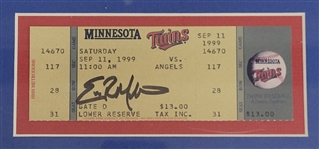 Eric Milton Autographed & Framed No-Hitter Ticket Display