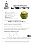 1956 Minneapolis Millers Team Signed Baseball w/ Beckett LOA *First Year at the Old Met*