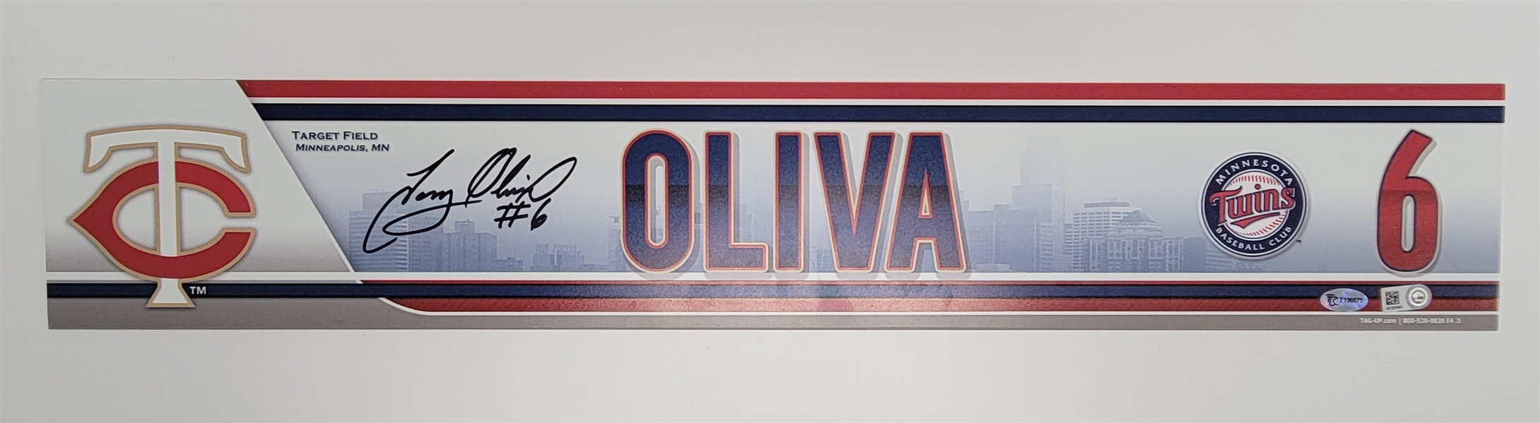 Tony Olivas Autographed Target Field Locker Nameplate MLB