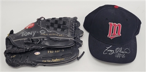 Tony Oliva Minnesota Twins World Series Game Used & Autographed Coaches Glove & Hat