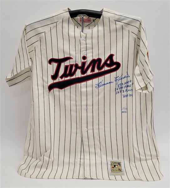 Harmon Killebrew Autographed & Multi-Inscribed Minnesota Twins Mitchell & Ness Cooperstown Collection Flannel Jersey LE #29/33 UDA