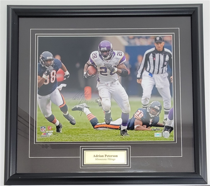Adrian Peterson Autographed & Inscribed Framed 16x20 Photo LE #59/128