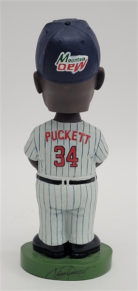 Kirby Puckett Autographed Minnesota Twins Bobblehead & Autographed Bobblehead Day Card w/ Beckett LOA
