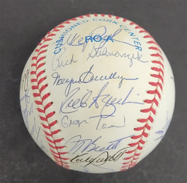 1993 Minnesota Twins Team Signed OAL Baseball w/ Puckett Beckett LOA