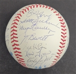 1992 Minnesota Twins Team Signed OAL Baseball w/ Puckett Beckett LOA