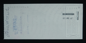 Johnny Unitas Signed Check w/ Unitas Family LOA