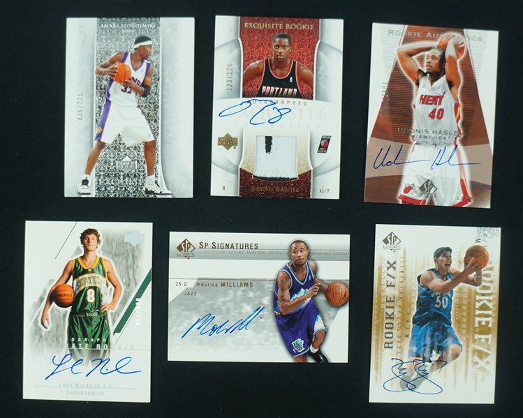 Collection of 5 Autographed Basketball Insert Cards w/ Exquisite Collection