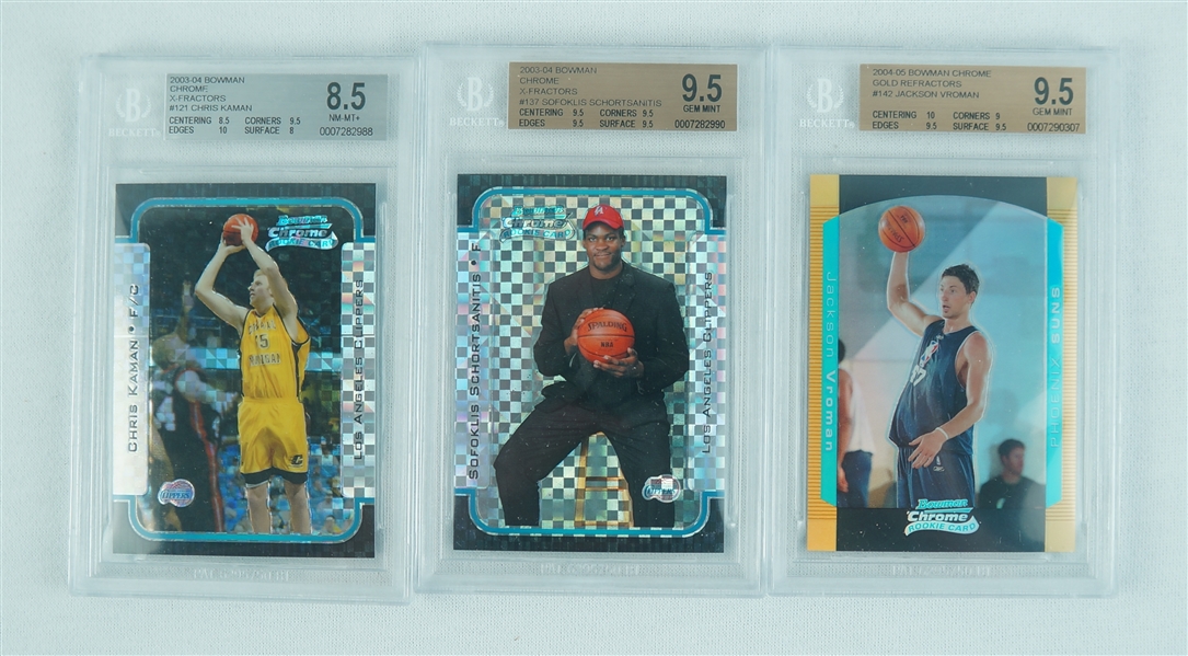 2003-04 Bowman Chrome X-Fractor & Gold Refractor Basketball Cards BGS Graded