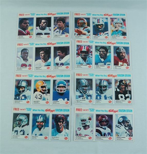 1982 Kelloggs Raisin Bran Football Card Set w/ Tony Dorsett