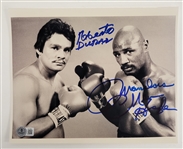 Marvin Hagler & Roberto Duran Autographed 8x10 Boxing Photo w/ Beckett LOA