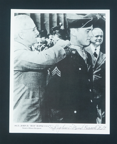John "Bud" Hawk Autographed Medal of Honor 8x10 Photo