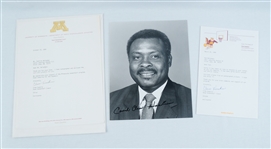 Clem Haskins Lot of 3 Autographed University of Minnesota 8x10 Photos & Letters