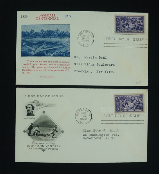 1939 Hall of Fame Lot of 2 Postcards From 100th Anniversary